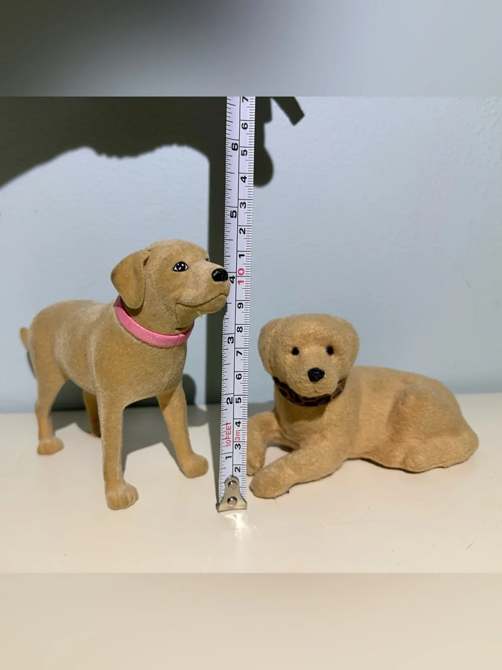 Set of 2 Barbie Doll or 11” Doll Yellow Labrador Retriever Pet Dog Figurine Toys